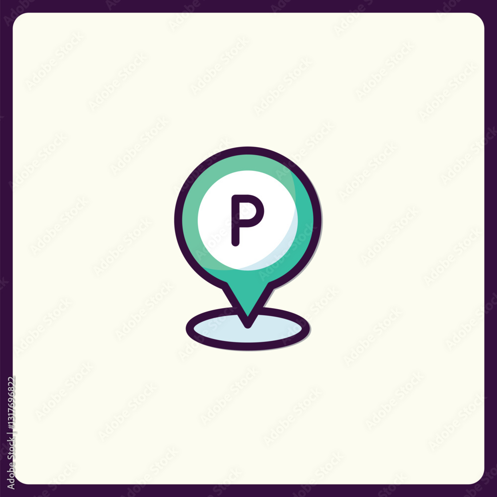 Parking Zone Locator Icon with a Green and White Circular Design Parking Zone Locator Icon with a Green and White Circular Design
