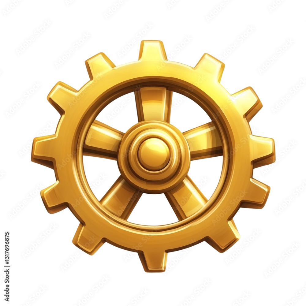 Golden Gear Mechanism Industrial Design Element, Golden Gear Mechanism Industrial Design Element,