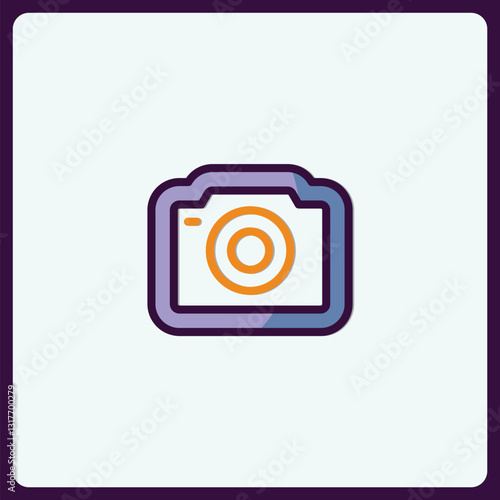 Free Download Minimalist camera icon with concentric circle lens for creative photography - GFXLoad