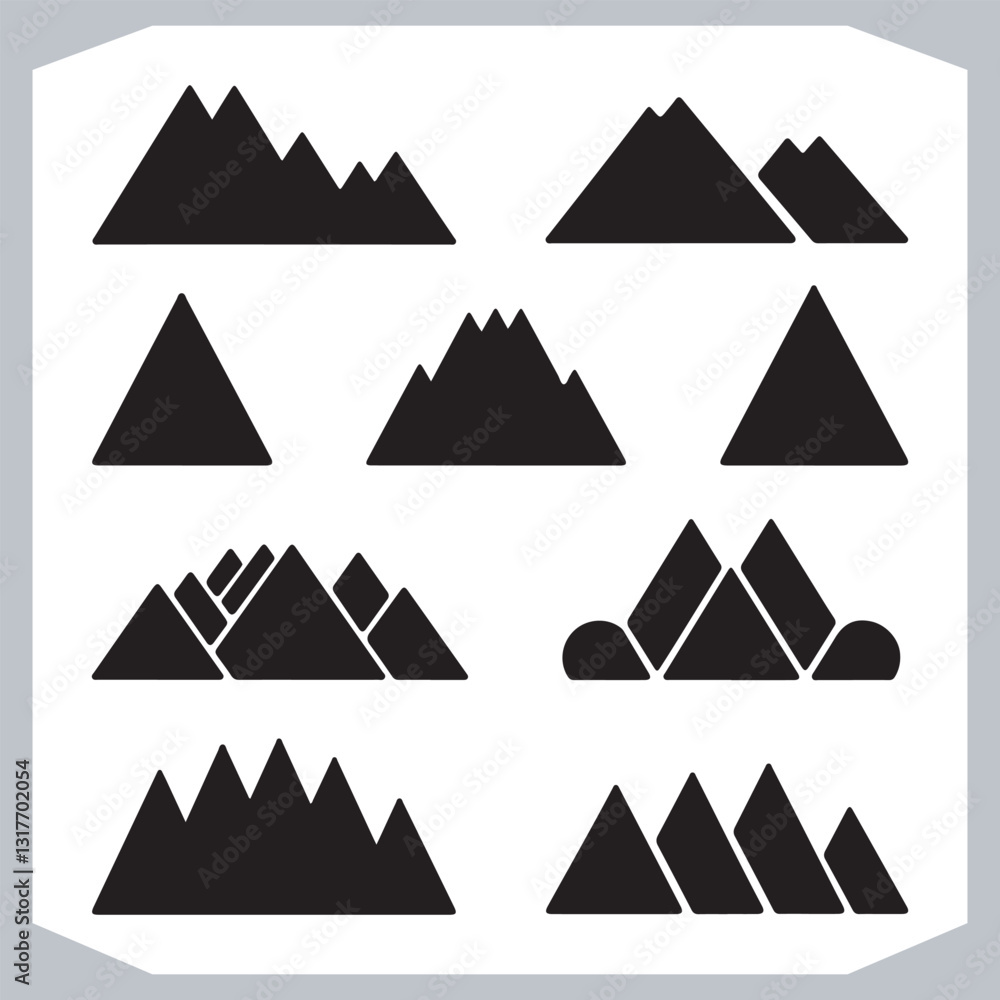 Mountain Silhouette Collection Stunning Hand Drawn Vector Art