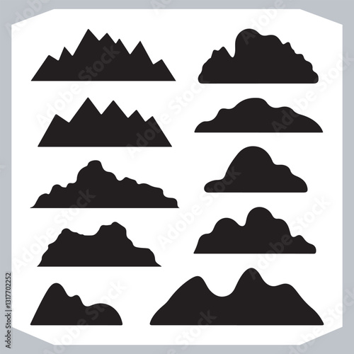 Mountain Silhouette Collection Stunning Hand Drawn Vector Art