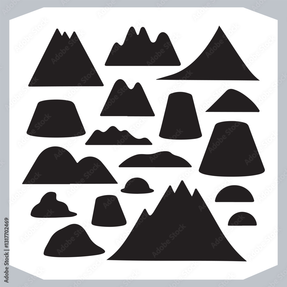 Mountain Silhouette Collection Stunning Hand Drawn Vector Art