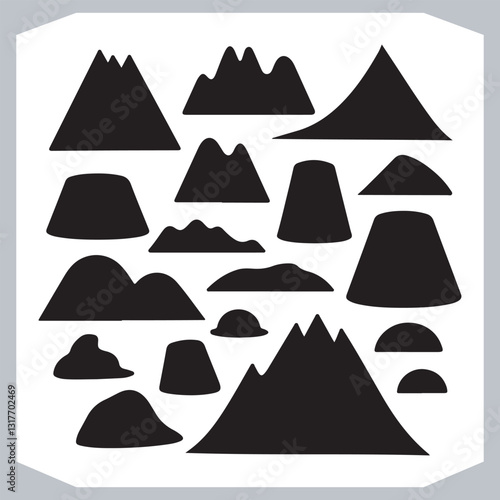 Obraz na płótnie Mountain Silhouette Collection Stunning Hand Drawn Vector Art w salonie