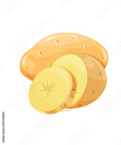 Potatoes vector illustration. isolated on white background. stock illustration