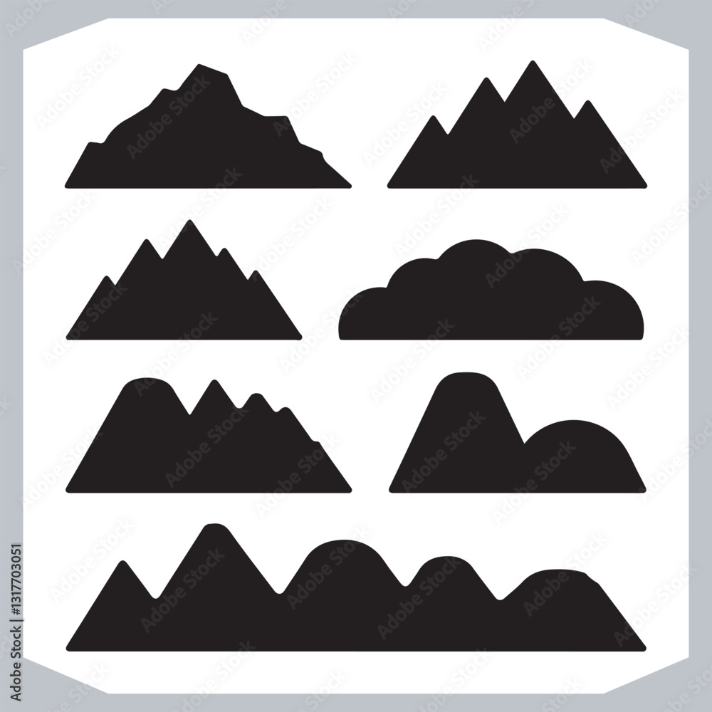 Mountain Silhouette Collection Stunning Hand Drawn Vector Art