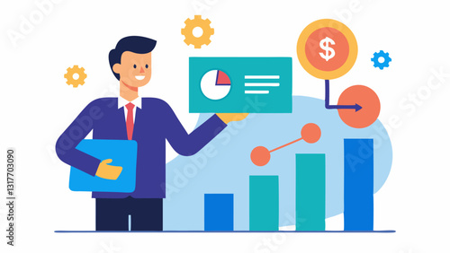 Funding Proposal An entrepreneur presenting a visual funding proposal to virtual investors showcasing a clear plan for budget allocation and expected return on investment.