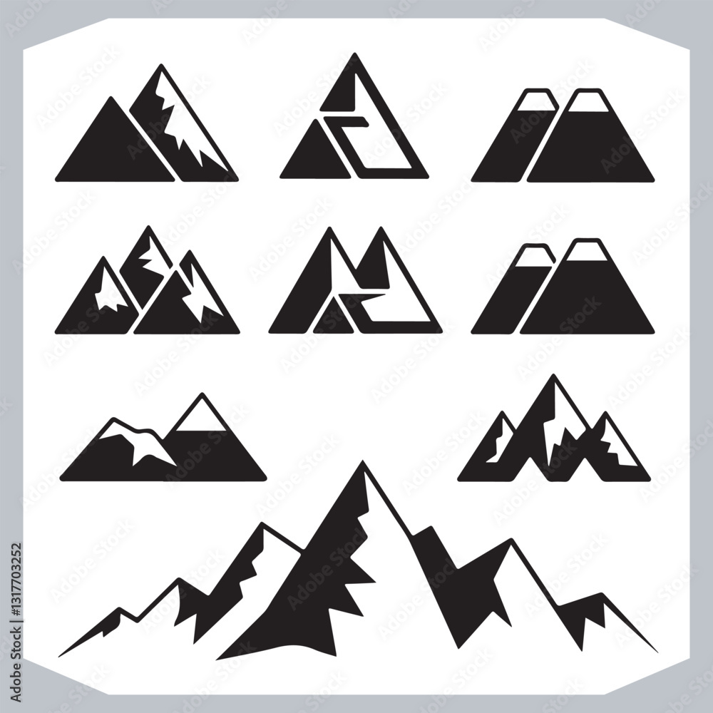 Mountain Silhouette Collection Stunning Hand Drawn Vector Art