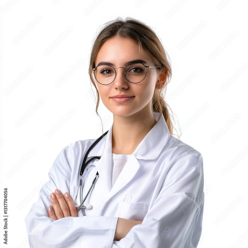 a young attractive female doctor , Generative art. a young attractive female doctor , Generative art.