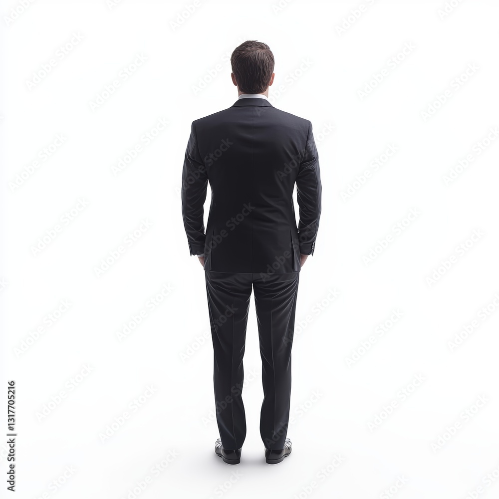 a young businessman from behind , Generative art. a young businessman from behind , Generative art.