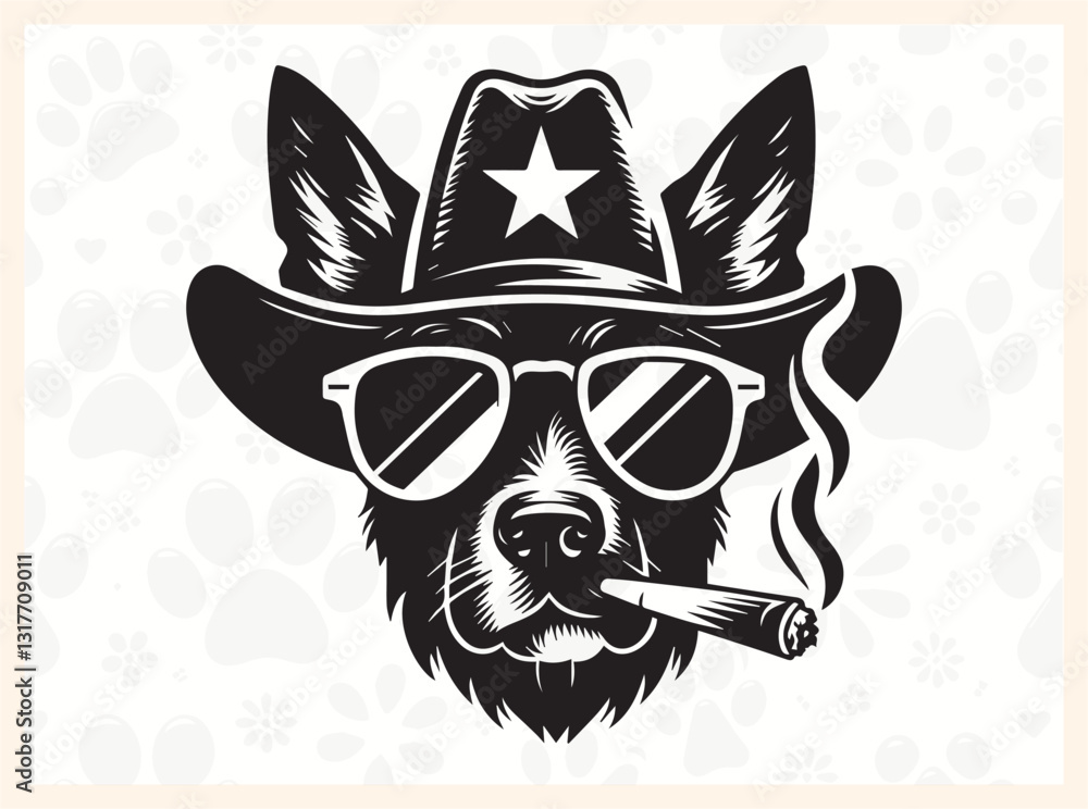 Fototapeta premium Unique Dog Silhouette for Tattoo and Wall Art Design