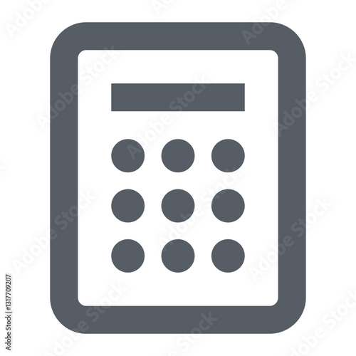 A Simple Calculator Icon Representing Financial Planning And Budgeting, With A Clean Minimalist Design And Muted Gray Tones