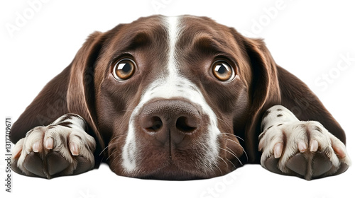 Adorable Brown and White Dog with Transparent Background