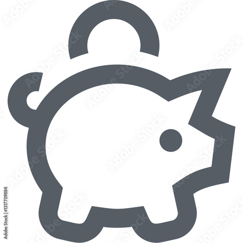 Secure Your Future, Grow Your Savings, A Piggy Bank Icon Representing Financial Security And Growth With A Simple Grey Design
