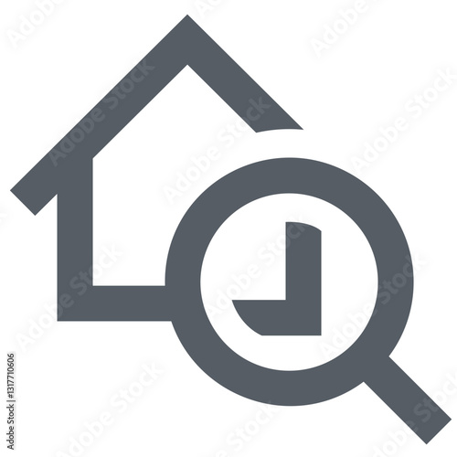 Finding The Perfect Home A Detailed Search Magnifying Glass Over A House Icon, Symbolizing The Meticulous Process Of House Hunting And The Time Investment Required To Find The Ideal Property, Shown In