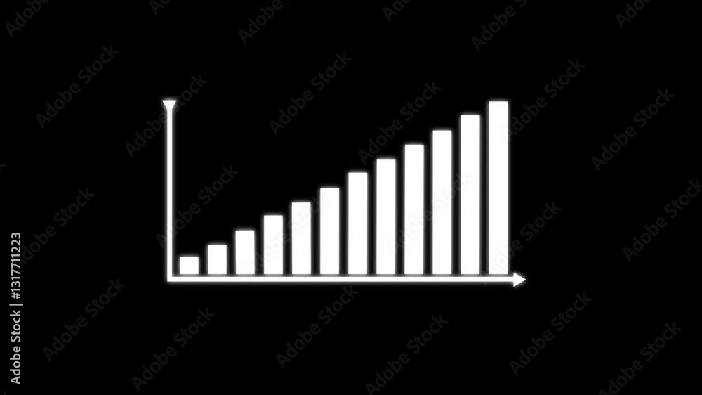 Animated Business Growth Graph 12 Month Sales & Profit Increase with Rising Arrow for Future Goals black background Animated Business Growth Graph 12 Month Sales & Profit Increase with Rising Arrow for Future Goals black background