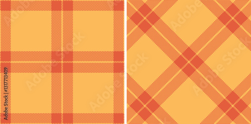 Modern Seamless Madras Plaid in Warm Butterscotch tones Textile Design