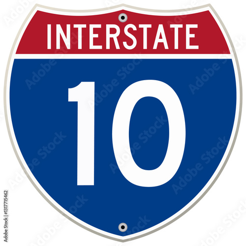 Foto Interstate 10 Highway Road Sign vector