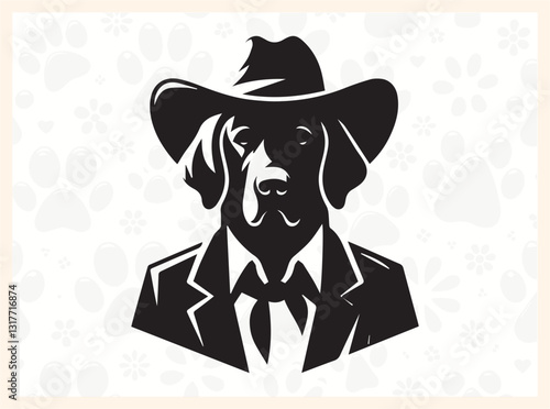 Stylish Dog Silhouette Design in Unique Abstract Style