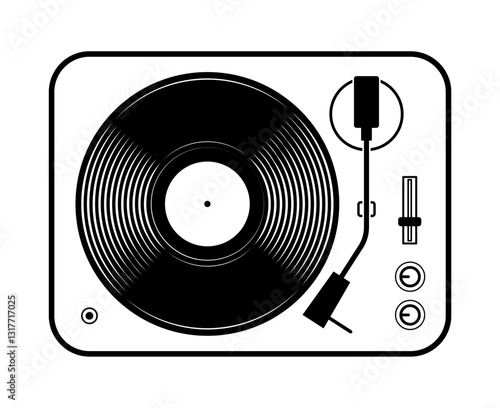 Wallpaper Mural simple classic black vinyl music lp record player turntable symbol vector isolated on transparent background Torontodigital.ca