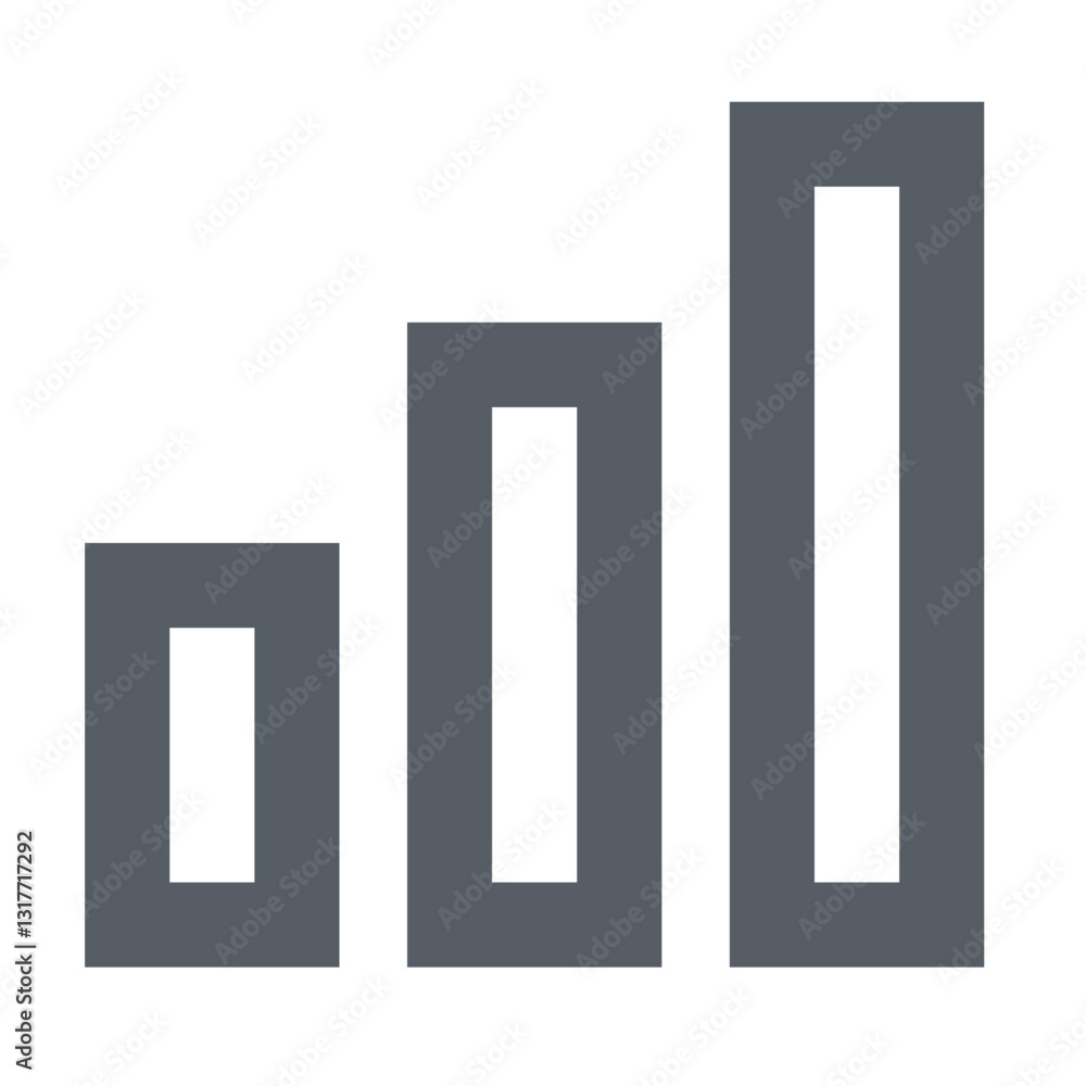 Steady Growth And Upward Progress Symbolized By Three Ascending Bars In A Minimalist Grey Design Conveying A Sense Of Achievement And Future Potential Steady Growth And Upward Progress Symbolized By Three Ascending Bars In A Minimalist Grey Design Conveying A Sense Of Achievement And Future Potential