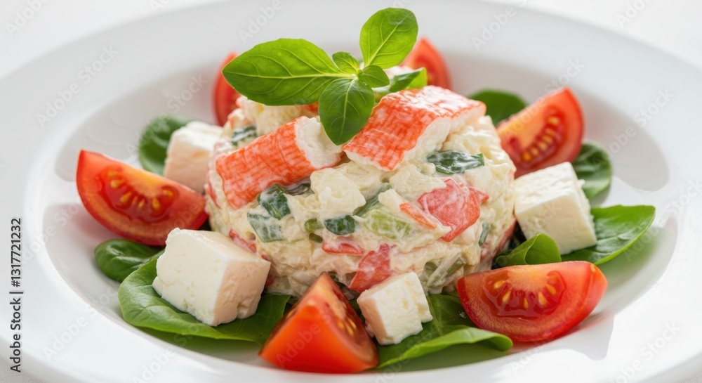 Creamy Crab Salad with Tomatoes and Greens Creamy Crab Salad with Tomatoes and Greens