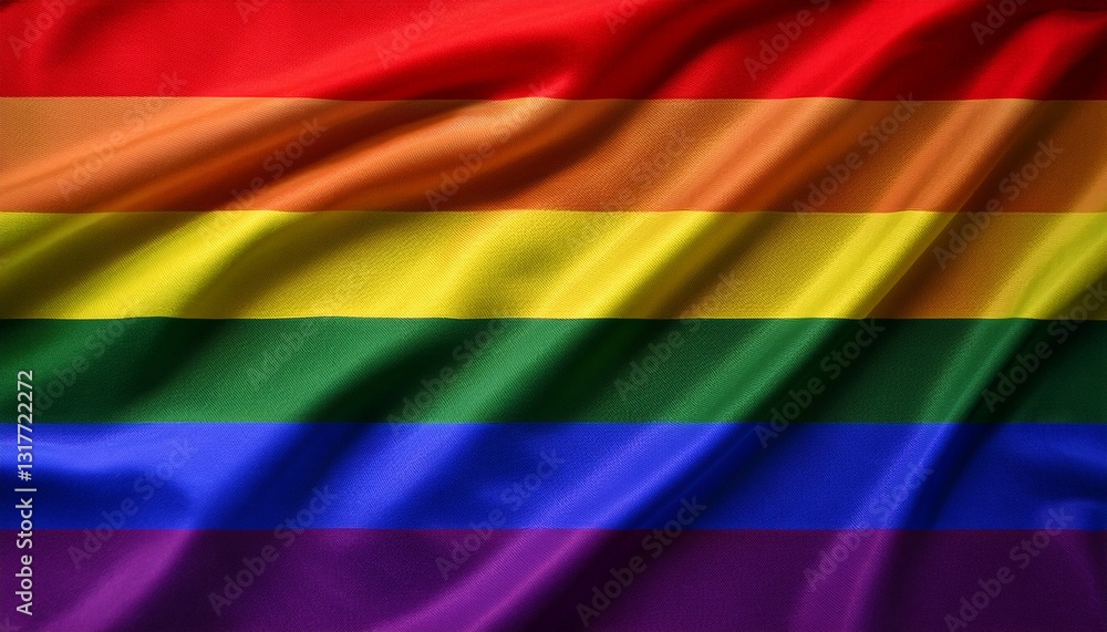 Fototapeta premium Waving LQBT flag background rainbow cloth
