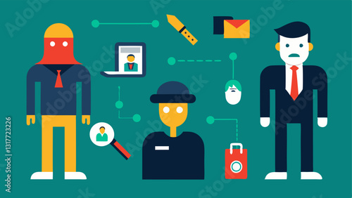 These descriptions can be used to create simple yet effective vector illustrations that embody the process of digital crime scene reconstruction by a forensic team.