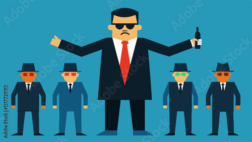 These descriptions can serve as a guide for visualizing and creating the vector illustrations of a crime boss directing associates in various scenarios related to organized crime.