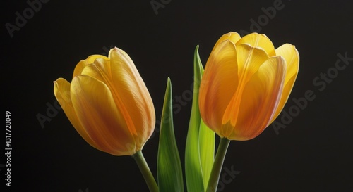 Two Pastel Yellow Tulips in Soft Light