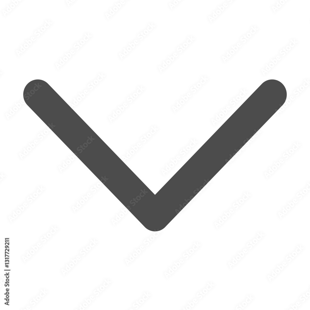 A Serene Downward Arrow Symbol Signifying Scrolling, Navigation, Or Progression, Rendered In A Simple Yet Elegant Dark Grey Tone Against A Clean White Background A Serene Downward Arrow Symbol Signifying Scrolling, Navigation, Or Progression, Rendered In A Simple Yet Elegant Dark Grey Tone Against A Clean White Background