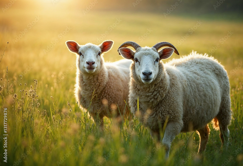 Obraz premium sheep on a meadow
