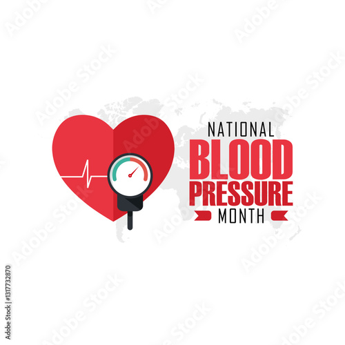 Vector graphic of National Blood Pressure Month for National Blood Pressure Month celebration.