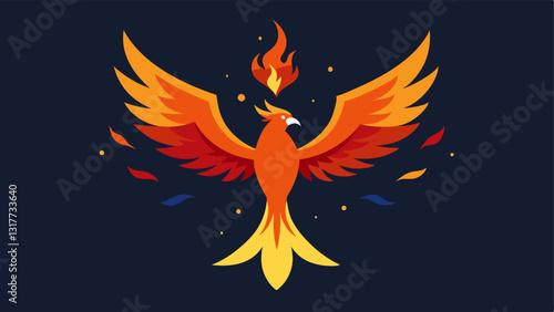 Phoenix Rising A colorful phoenix rising from ashes illustrating rebirth and the ability to rise again after going through tough times.