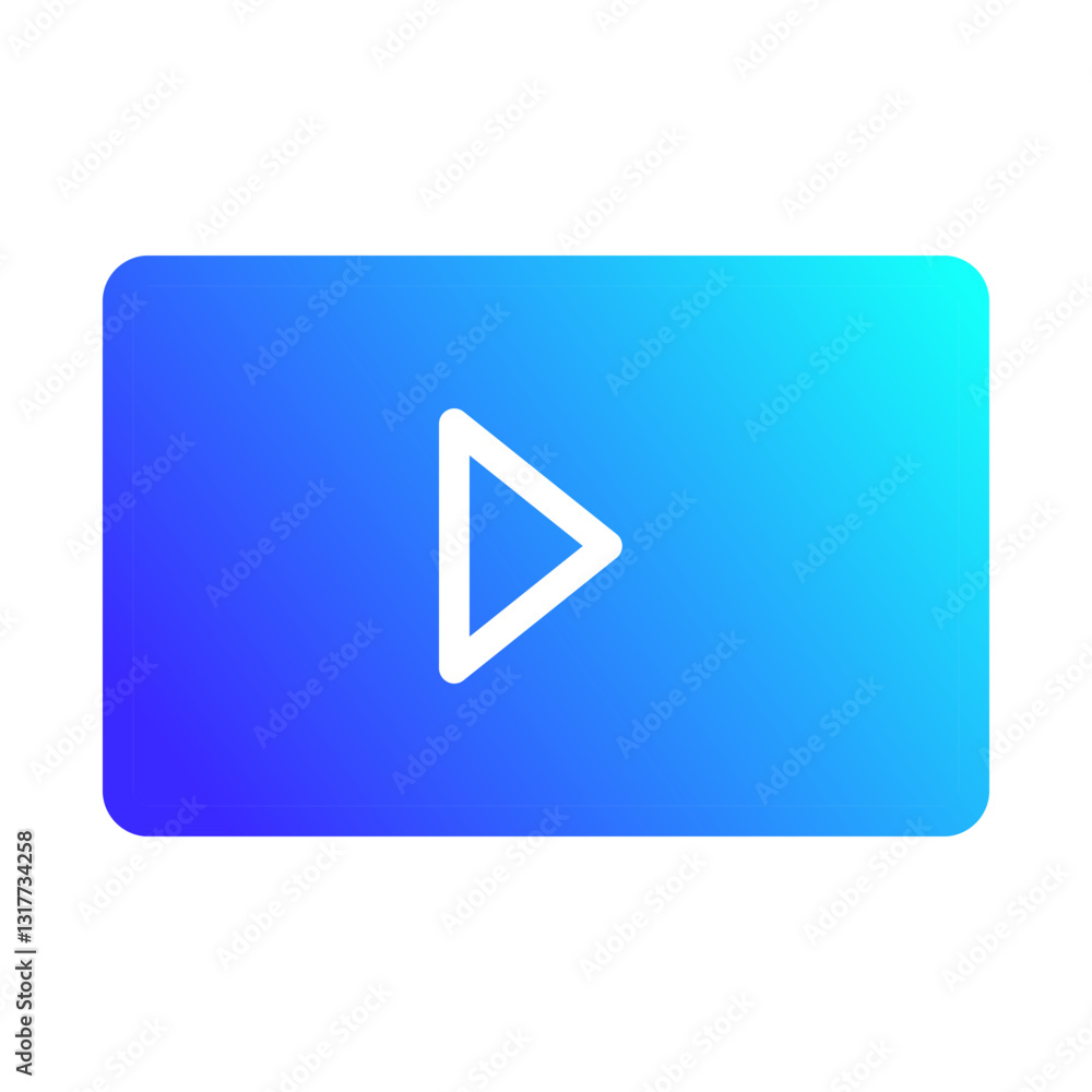 Gradient Media Player Icon for Modern Technology Gradient Media Player Icon for Modern Technology