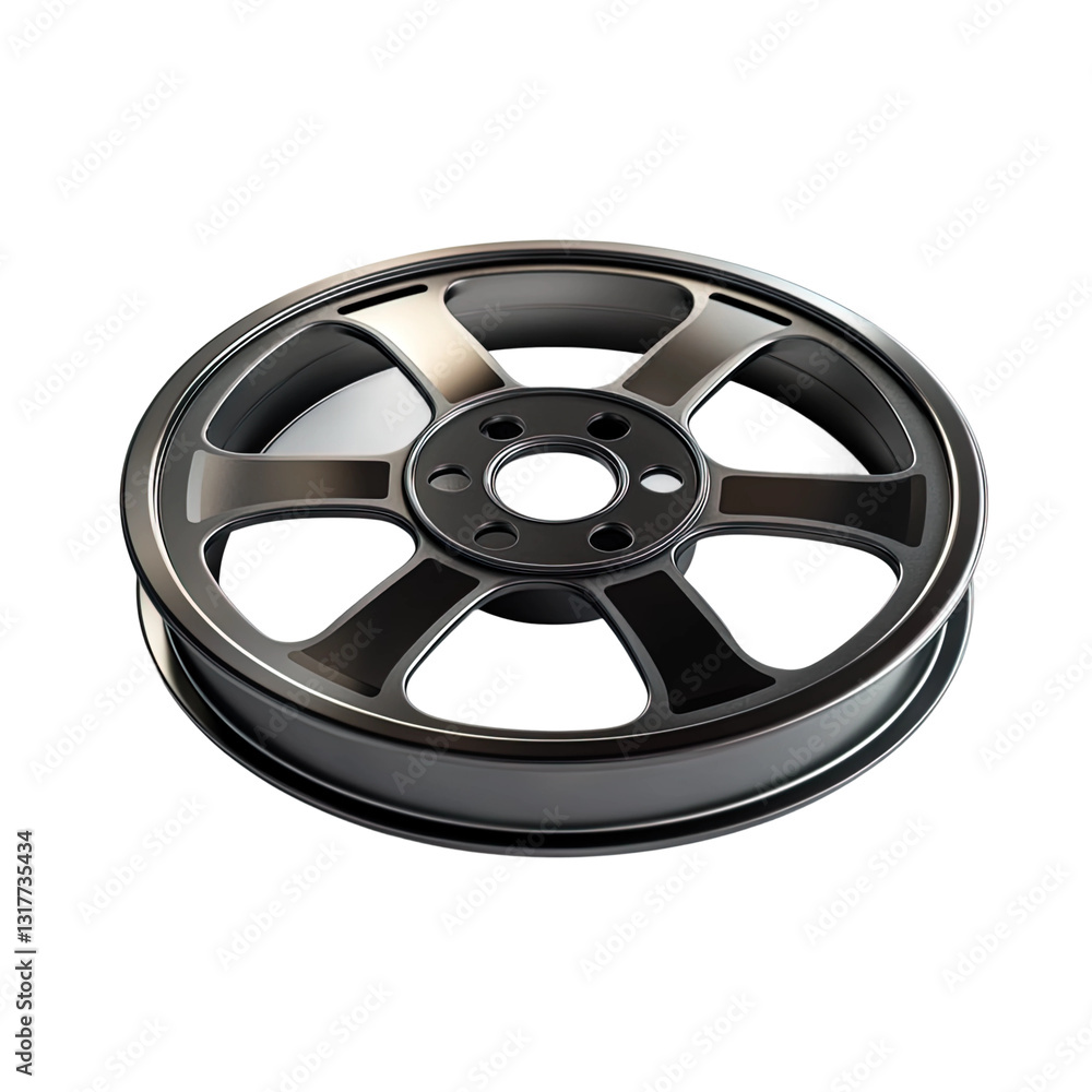 Obraz premium Black wheel with on transparent background