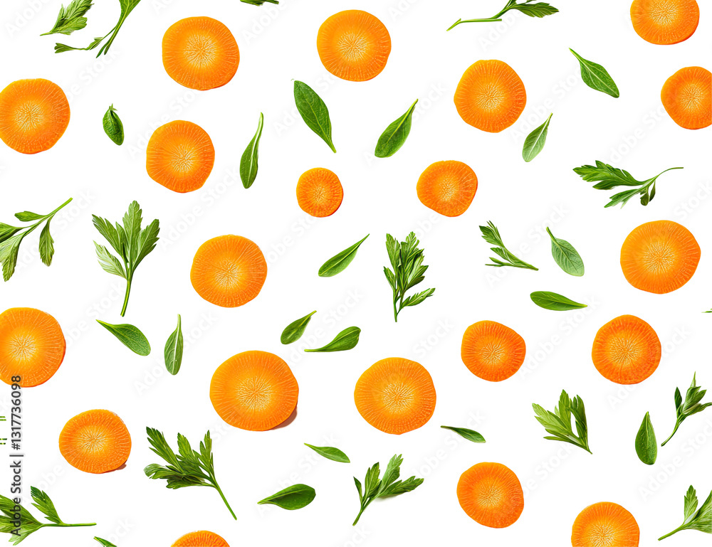 Carrot and Parsley Pattern on transparent Background Carrot and Parsley Pattern on transparent Background