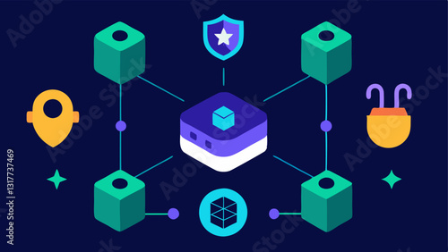 These illustrations can help convey the concept of blockchain in gaming emphasizing security ownership and transparency.