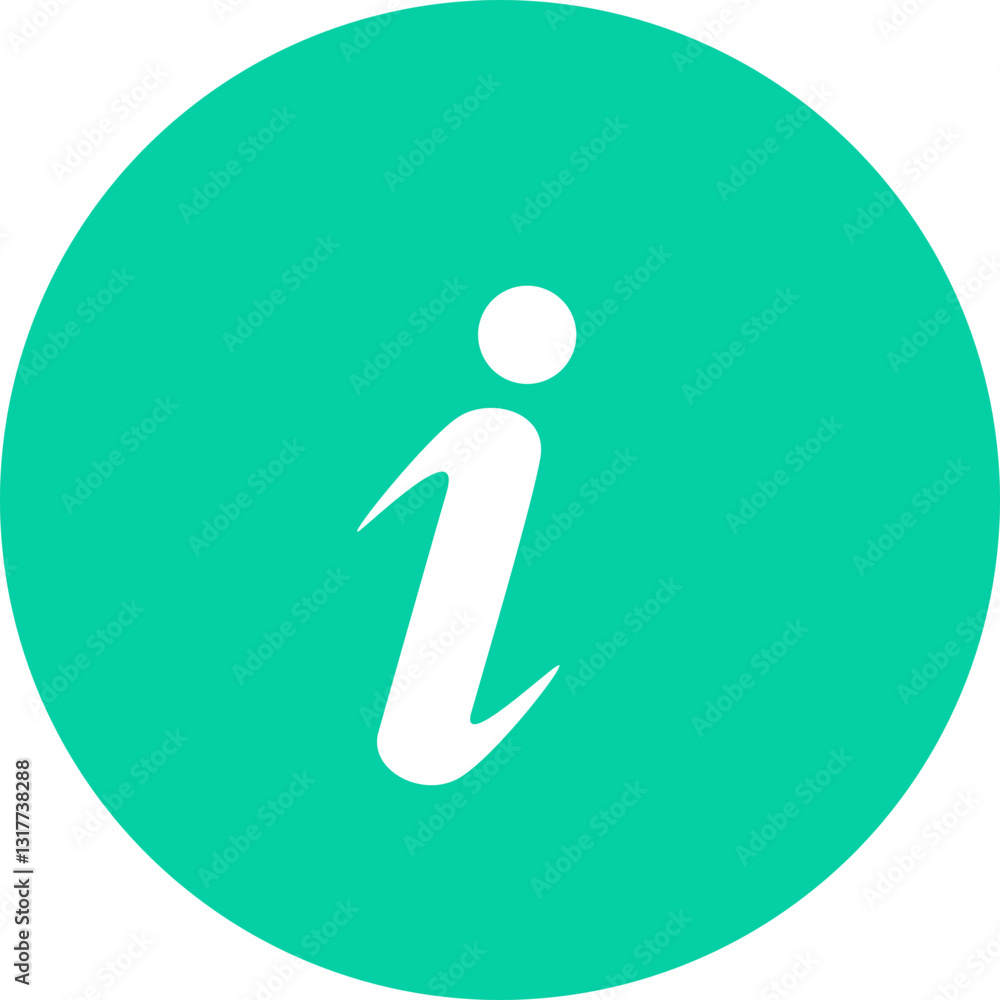 A Vibrant Teal Circle Subtly Informs With A Friendly Stylized Lowercase I Symbol, Conveying Helpfulness And Approachable Information A Vibrant Teal Circle Subtly Informs With A Friendly Stylized Lowercase I Symbol, Conveying Helpfulness And Approachable Information