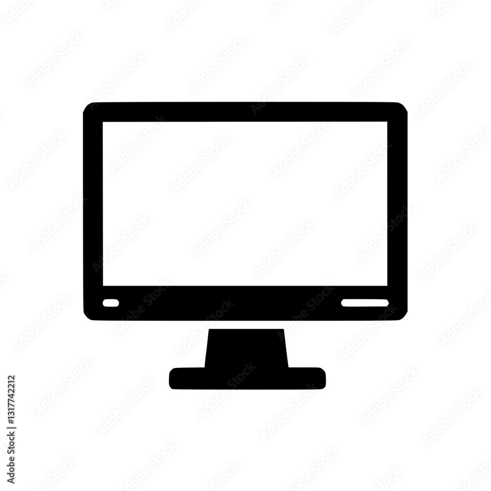 Computer monitor icon representing technology, communication, and information Computer monitor icon representing technology, communication, and information