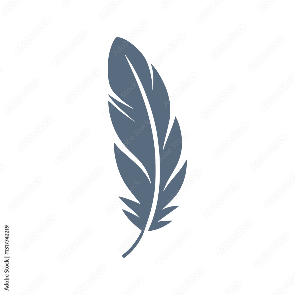 Obraz premium Elegant feather icon representing creativity, writing, and inspiration