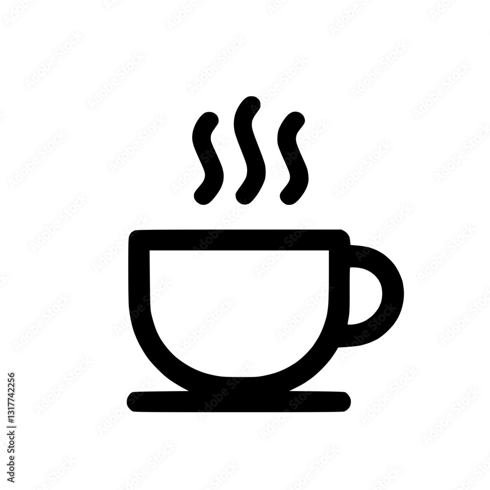 Coffee cup icon with steam for beverage enjoyment and relaxation Coffee cup icon with steam for beverage enjoyment and relaxation