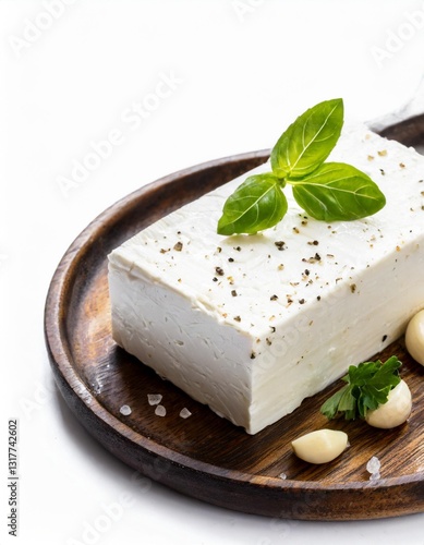 Wallpaper Mural Fresh Block of Feta Cheese Isolated on White Background Torontodigital.ca