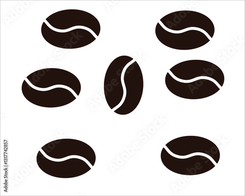 Coffee beans on white background