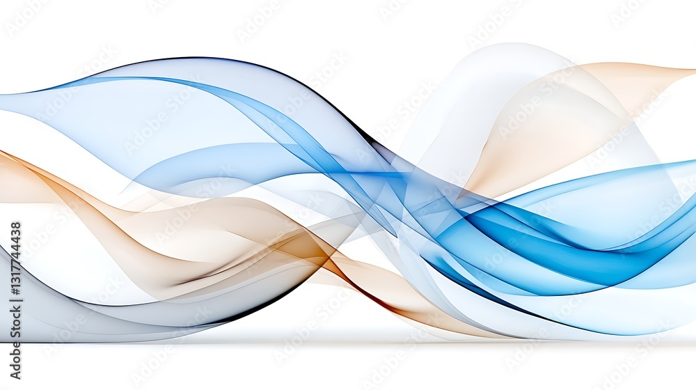 Fototapeta premium Abstract Blue and Orange Swirling Waves Flowing Design Background