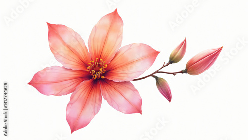 flower stye water color ,clip art ,isolated on white,random color of flower,seamless pattern
