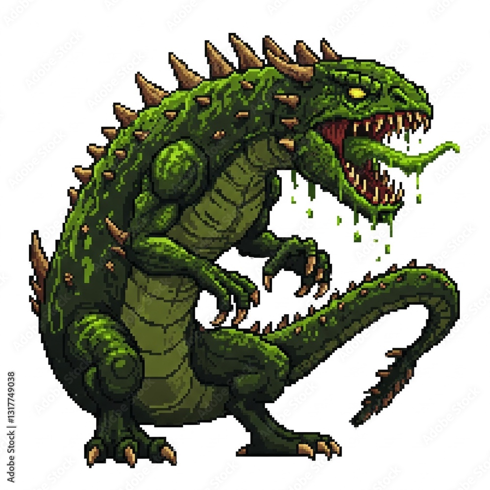 Fototapeta premium Pixel art Venomous Wyrm