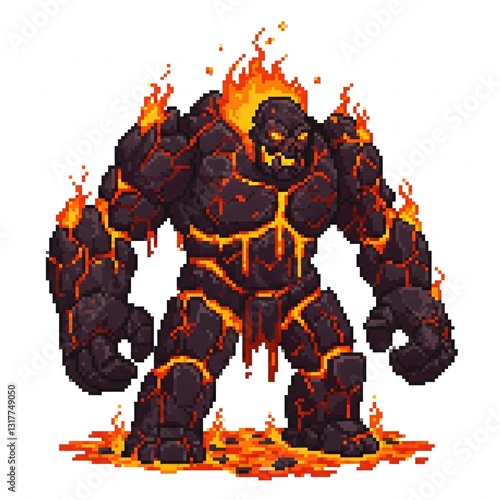 Pixel art Molten Golem