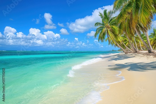 Wallpaper Mural Tropical beach with palm trees, relaxation Torontodigital.ca