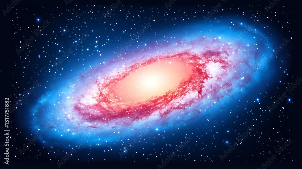Naklejka premium A beautiful spiral galaxy containing stars and vast space depicted perfectly