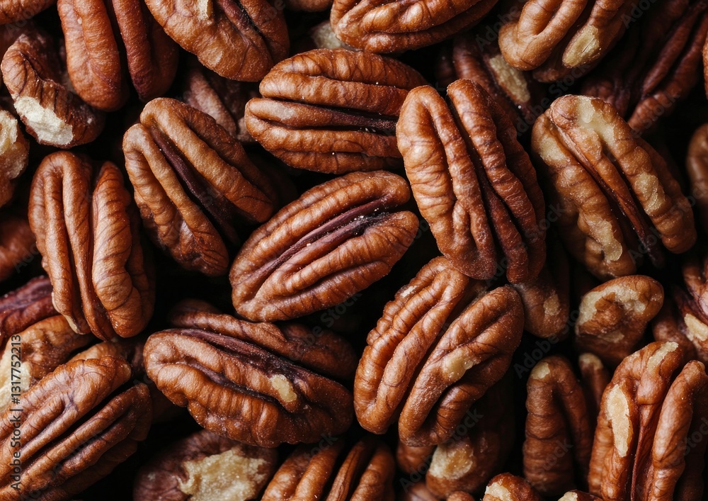 Close-up of Fresh Pecan Nuts Provides a Warm and Inviting Texture Close-up of Fresh Pecan Nuts Provides a Warm and Inviting Texture